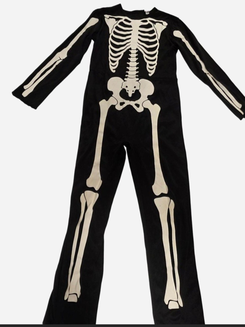 Kids Black Skeleton Costume Jumpsuit Medium